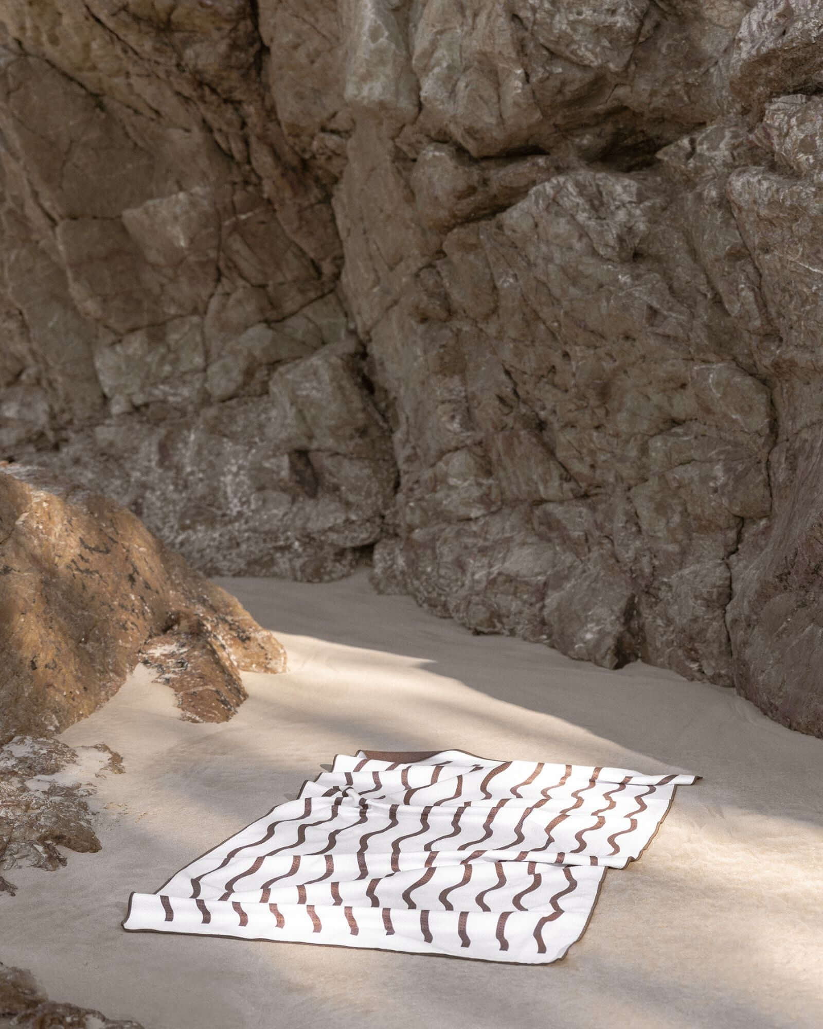 Beige and Chocolate Sand Free Towel