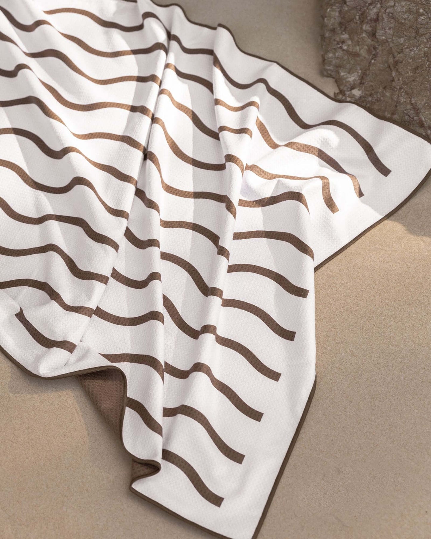 Beige and Chocolate Sand Free Towel