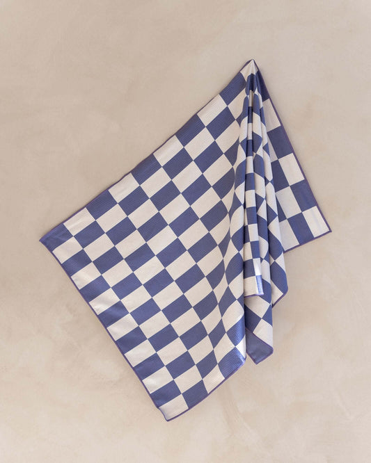 Blue Checked Sand Free Towel